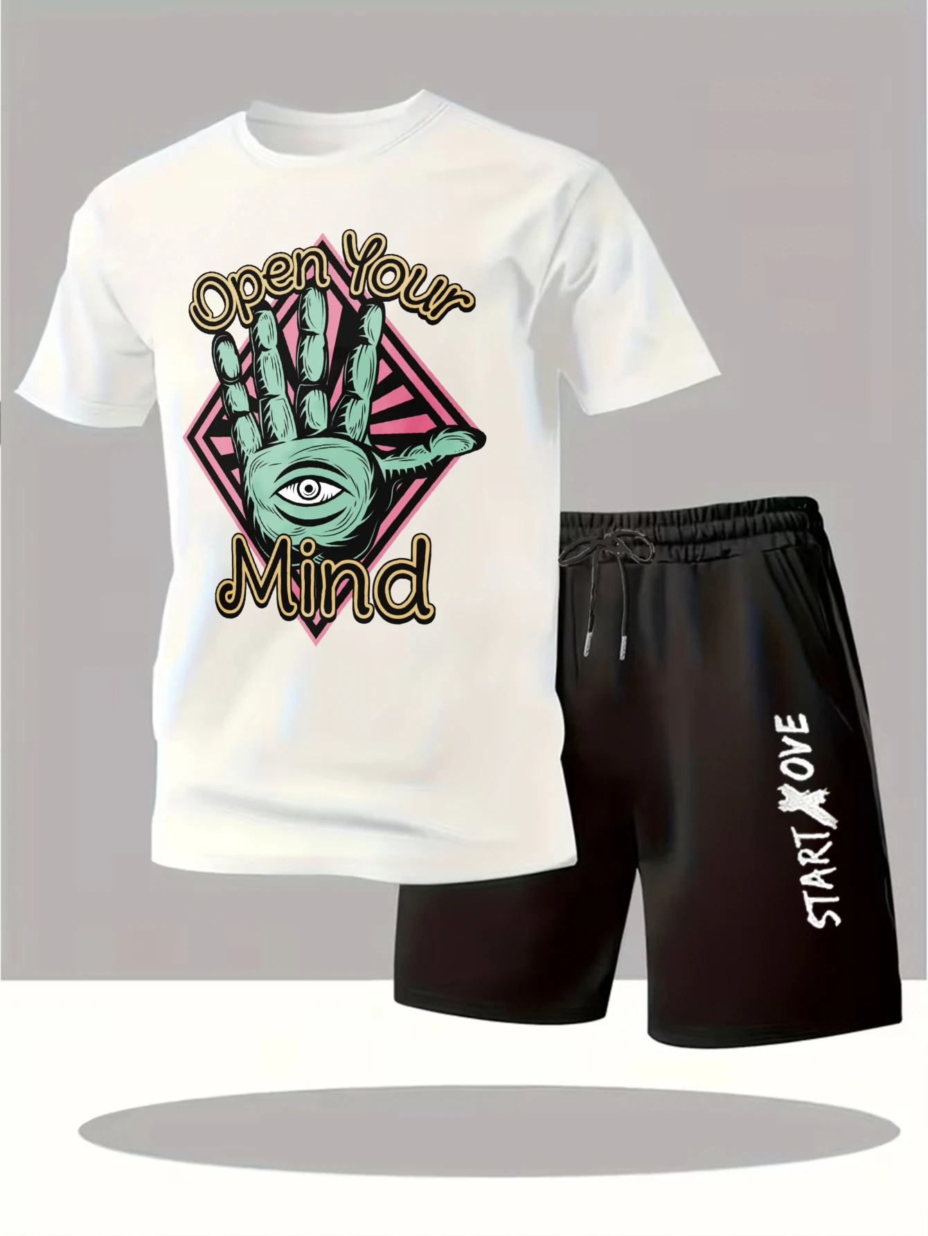 Мужской спортивный костюм 2025: Новинка, модный комплект с принтом, футболка с коротким рукавом и брюки, графический дизайн
Мужской спортивный костюм 2025: Новинка, модный комплект с принтом, футболка с коротким рукавом и брюки, графический дизайн