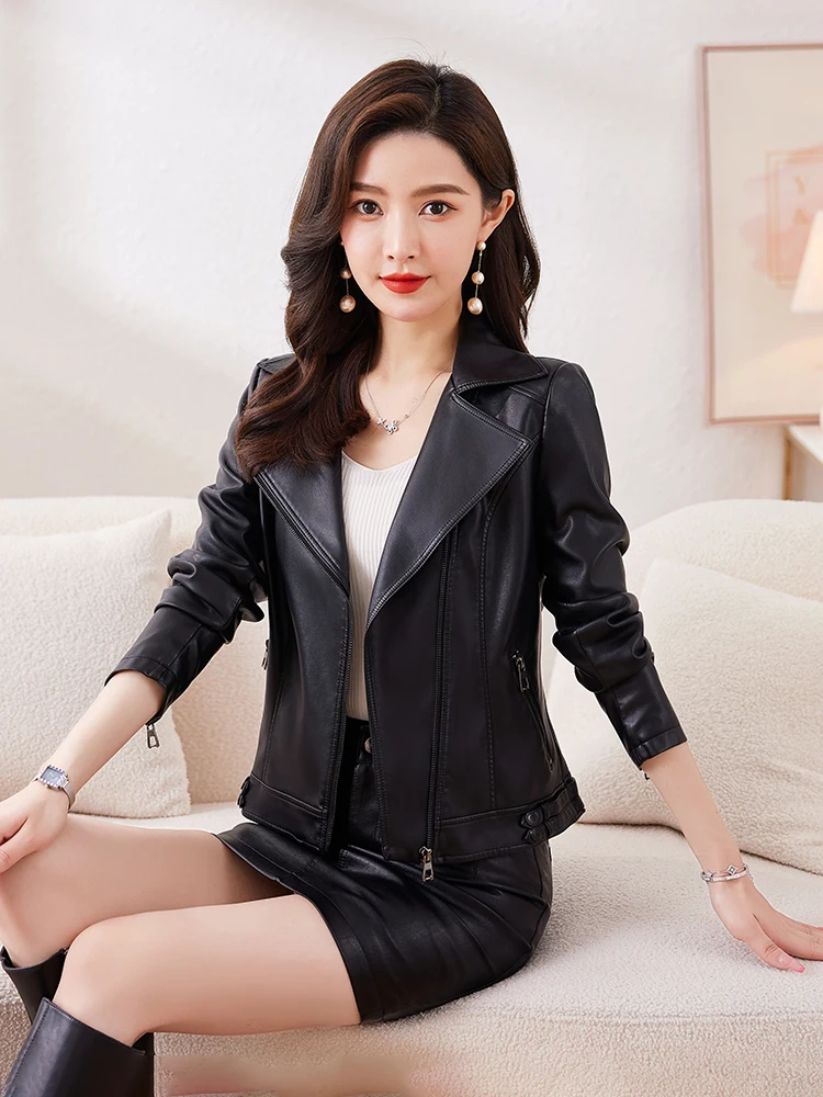Haining Real Leather Jacket Women's Short Slimming Large Size Sheepskin Fashionable Leather Jacket Trendy Outerwear
Haining Real Leather Jacket Women's Short Slimming Large Size Sheepskin Fashionable Leather Jacket Trendy Outerwear