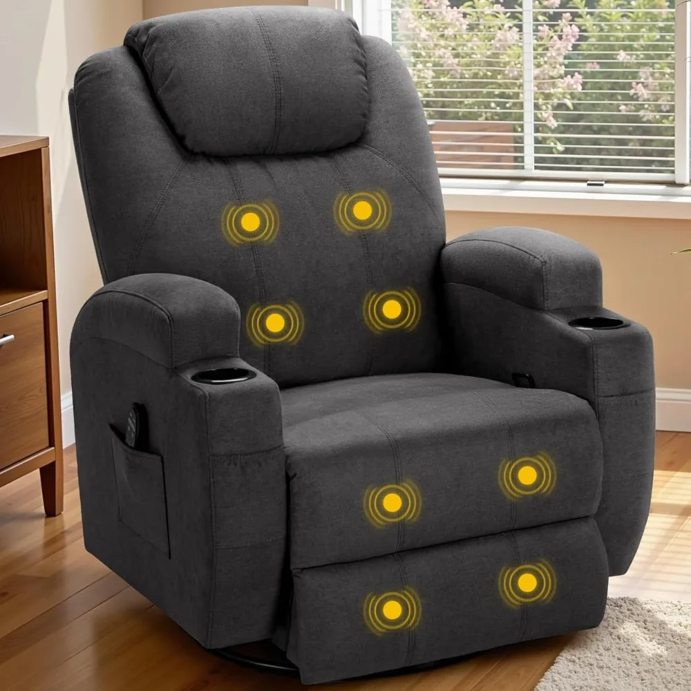 Living Room Chair, 360° Swivel Rocker Chair for Adults, Rocking Recliner Chair with Massage, Comfy Single Sofa with Side Pockets
Living Room Chair, 360° Swivel Rocker Chair for Adults, Rocking Recliner Chair with Massage, Comfy Single Sofa with Side Pockets