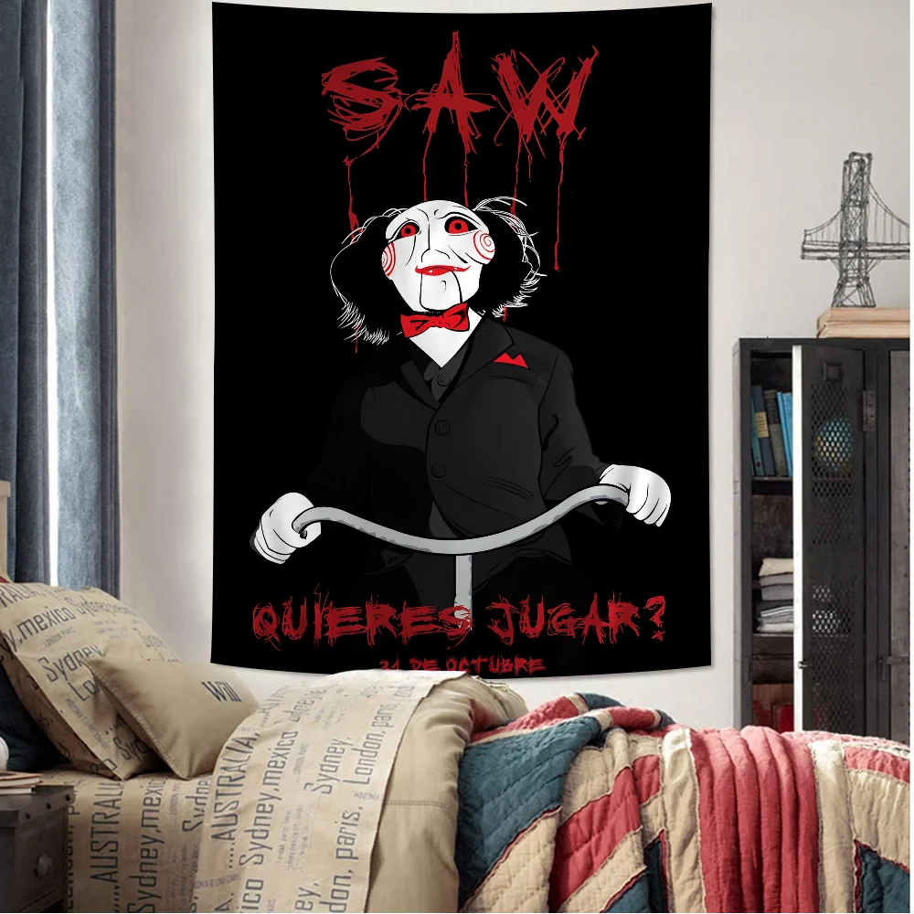 Horror Movie S-Saw Printed Large Wall Tapestry Hanging Tarot Hippie Wall Rugs Dorm Art Home Decor
Horror Movie S-Saw Printed Large Wall Tapestry Hanging Tarot Hippie Wall Rugs Dorm Art Home Decor