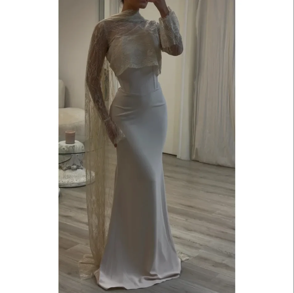 Customized Ivory Lace Long Sleeve Fishtail Evening Dresses for Women Party Dresses Luxury 2026 Women's Prom Dress Elegant Gown
Customized Ivory Lace Long Sleeve Fishtail Evening Dresses for Women Party Dresses Luxury 2026 Women's Prom Dress Elegant Gown