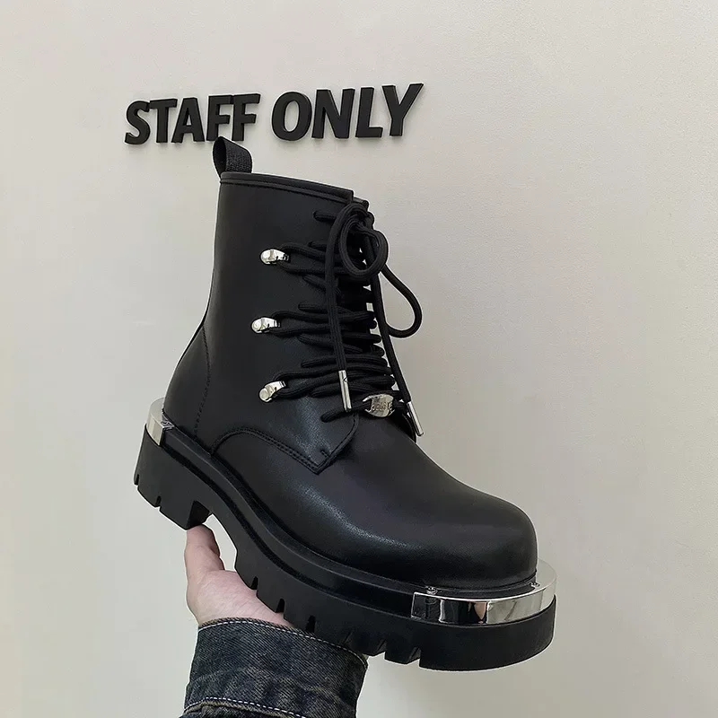 Men Motorcycle Boots Platform Leather Luxury Trainers High Top Sneakers Lace Up Zip Autumn Black Shoes
Men Motorcycle Boots Platform Leather Luxury Trainers High Top Sneakers Lace Up Zip Autumn Black Shoes