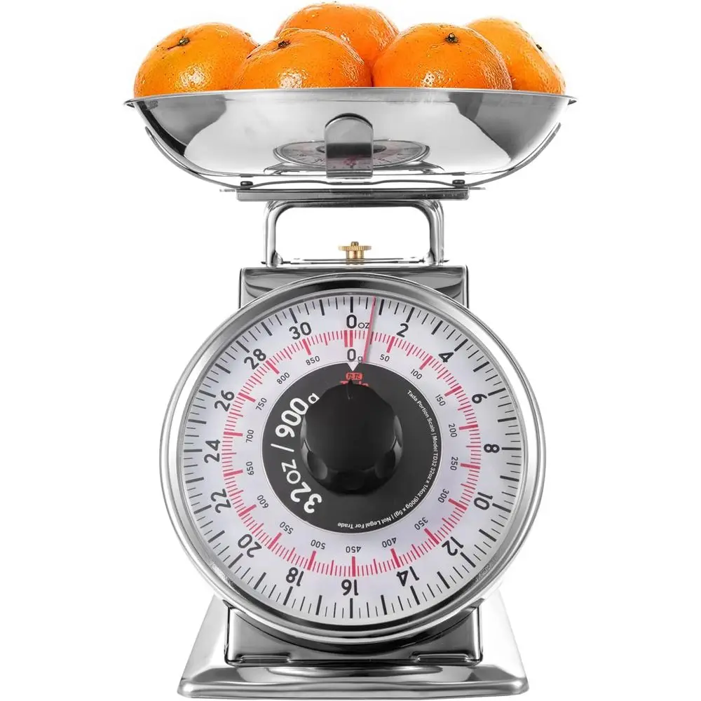 Механические кухонные весы Precise Portions Analog Food Scale 32 унции, из нержавеющей стали, со съемной чашей, функцией тарирования, в ретро-стиле
Механические кухонные весы Precise Portions Analog Food Scale 32 унции, из нержавеющей стали, со съемной чашей, функцией тарирования, в ретро-стиле
