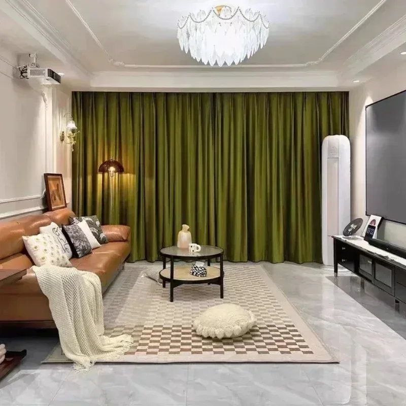 High Quality Luxury Fabric Curtains for Living Dining RoomBedroom French Window Blackout Drapes Custom Home Green Tulle Blackout 
High Quality Luxury Fabric Curtains for Living Dining RoomBedroom French Window Blackout Drapes Custom Home Green Tulle Blackout