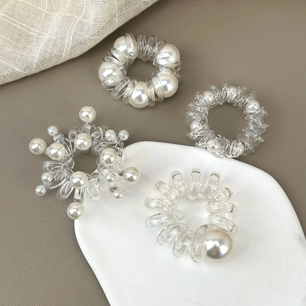 TPU Telephone Line Hair Rope Korean Style Scrunchies Transparent Hair Ring Elastic Hair Ties Pearl Ponytail Holder Wedding
TPU Telephone Line Hair Rope Korean Style Scrunchies Transparent Hair Ring Elastic Hair Ties Pearl Ponytail Holder Wedding