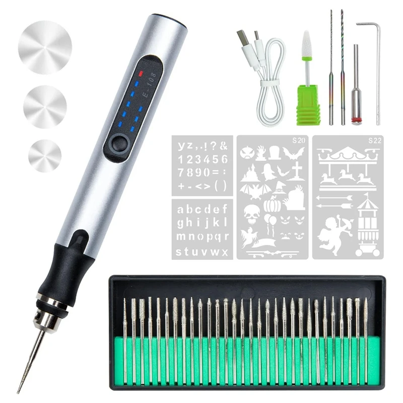 USB Rechargeable Engraving Pen With 36 Bits, Mini Electric Engraver Etching Machines Cordless Rotary Tools
USB Rechargeable Engraving Pen With 36 Bits, Mini Electric Engraver Etching Machines Cordless Rotary Tools