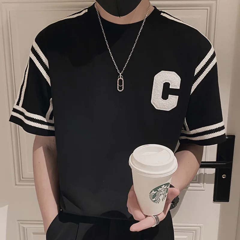 Summer Ribbon Letters Men's Short Sleeve T-shirt Color Contrast Tees Shirt Casual Slim Business Social Tshirt Men Clothing Khaki
Summer Ribbon Letters Men's Short Sleeve T-shirt Color Contrast Tees Shirt Casual Slim Business Social Tshirt Men Clothing Khaki