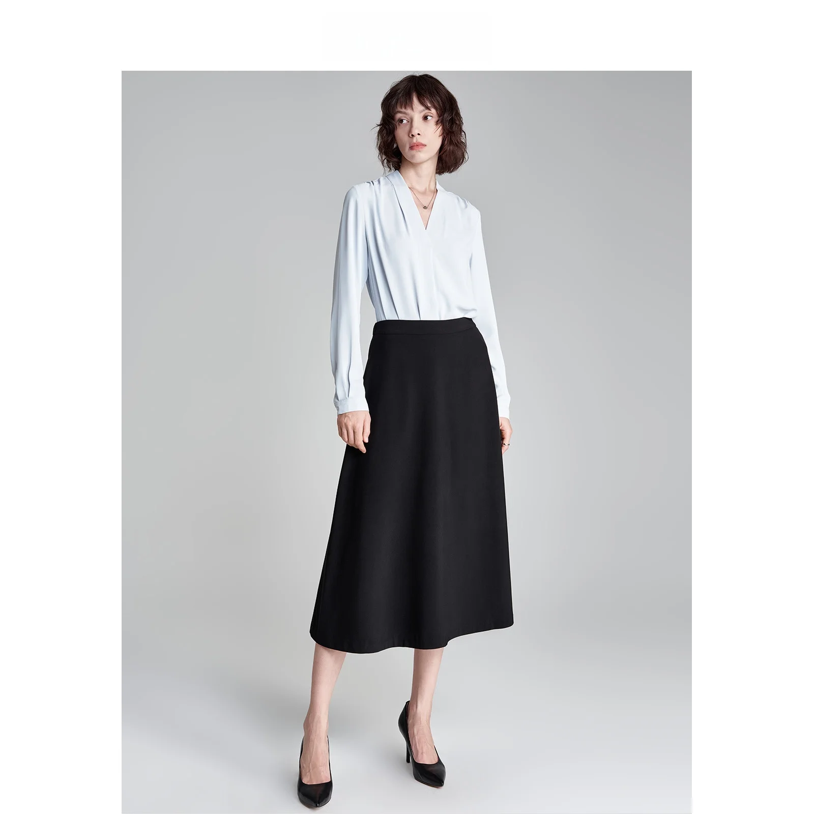Slimming Blue V-Neck Chiffon Long Sleeve Shirt Women's Drapey Interview OL Style Straight Cut Career Shirt Set Casual Commute
Slimming Blue V-Neck Chiffon Long Sleeve Shirt Women's Drapey Interview OL Style Straight Cut Career Shirt Set Casual Commute