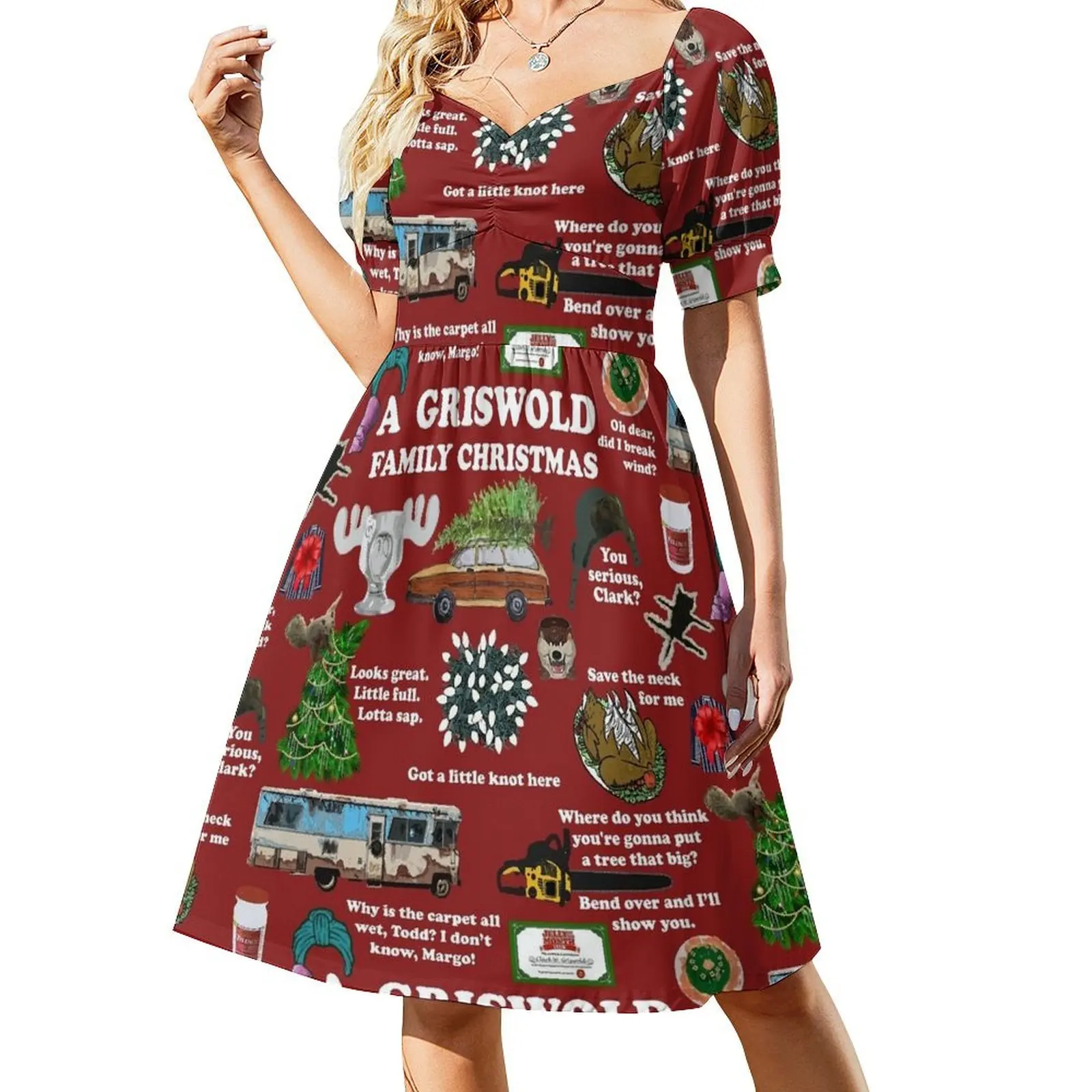Christmas Vacation Collage Short-Sleeved Dress Elegant gowns chic and elegant evening dress woman dress
Christmas Vacation Collage Short-Sleeved Dress Elegant gowns chic and elegant evening dress woman dress