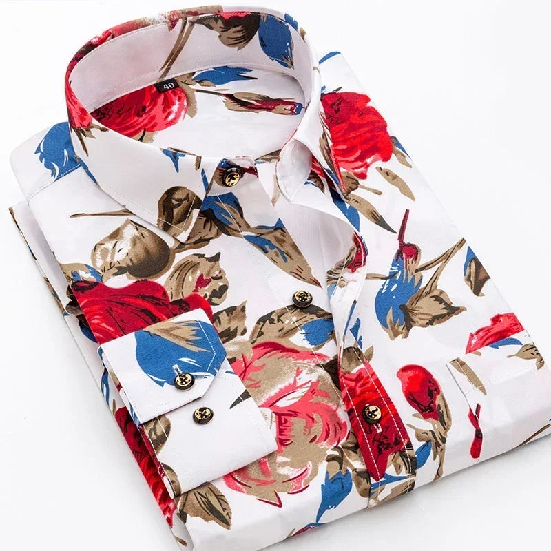 Men Fashion Casual Long Sleeve Printed Shirt Slim Fit Male Social Business Beach Dress Shirt Brand Men Clothing Soft Comfortable
Men Fashion Casual Long Sleeve Printed Shirt Slim Fit Male Social Business Beach Dress Shirt Brand Men Clothing Soft Comfortable