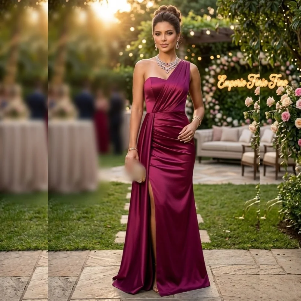 Customized Party Mother Of The Bride Gown Pleat One-shoulder Sleeveless Trumpet Long Dresses Wedding Party Dress Formal
Customized Party Mother Of The Bride Gown Pleat One-shoulder Sleeveless Trumpet Long Dresses Wedding Party Dress Formal