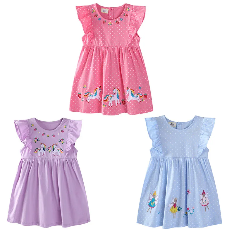 Jumping Meters 2-7T New Arrival Cotton Princess Fashion Embroidery Buttons Girls Dresses Summer Fashion Cute Children Clothes 
Jumping Meters 2-7T New Arrival Cotton Princess Fashion Embroidery Buttons Girls Dresses Summer Fashion Cute Children Clothes