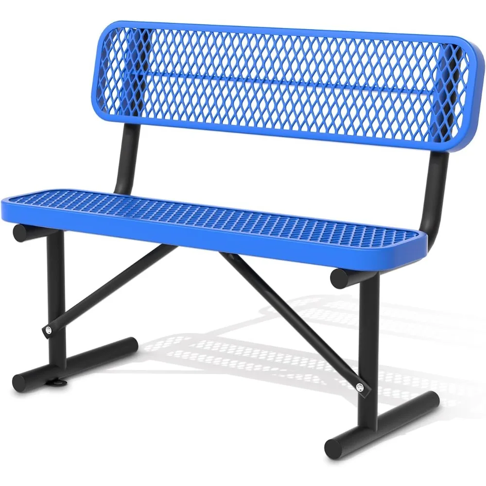 48" Steel Park Bench for Outside - Outdoor Picnic Bench Heavy Duty Metal Garden Bench with Backrest, Church Benches Commercial B
48" Steel Park Bench for Outside - Outdoor Picnic Bench Heavy Duty Metal Garden Bench with Backrest, Church Benches Commercial B