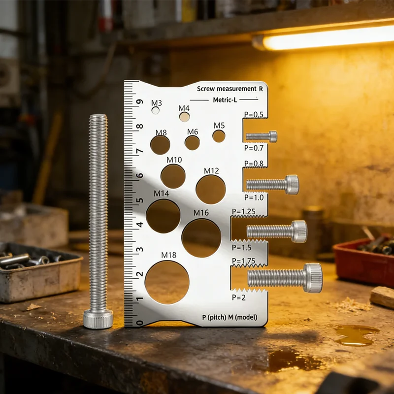 Thread Pitch Ruler(Metric)A Set of Thread Gauge for Accurate Screw and Bolt Thread Identification a Must-Have for DIY Enthusiast
Thread Pitch Ruler(Metric)A Set of Thread Gauge for Accurate Screw and Bolt Thread Identification a Must-Have for DIY Enthusiast