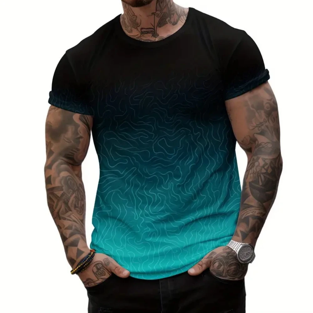 Gym Clothes Man Two Color Gradient 3D Printed Round Neck Men Short Sleeve T-Shirt Outdoor Casual Running Sports Fitness T-Shirt
Gym Clothes Man Two Color Gradient 3D Printed Round Neck Men Short Sleeve T-Shirt Outdoor Casual Running Sports Fitness T-Shirt