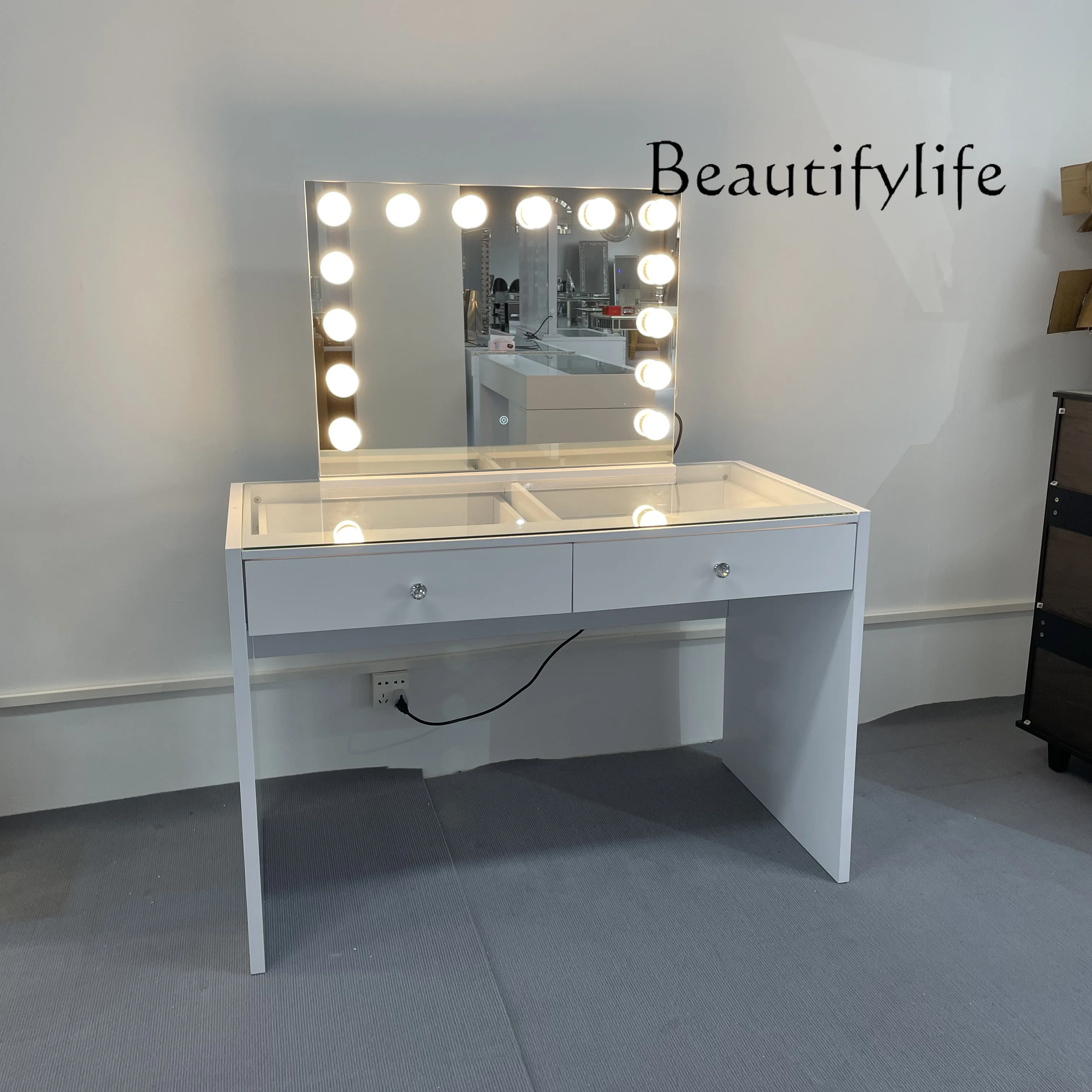 Fashion light luxury white dresser household small apartment chest storage bridal shop makeup table
Fashion light luxury white dresser household small apartment chest storage bridal shop makeup table