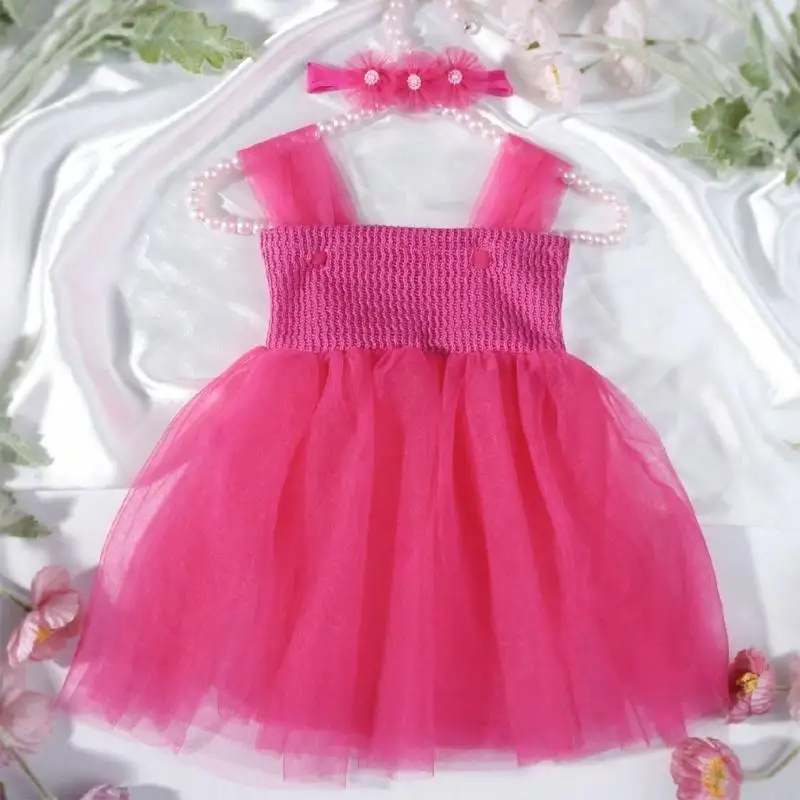 M89C Sweet Newborn Tulle Dress with Delicate Designs Newborn Party Tulle Gown with Stylish Headband Comfortable for Photo
M89C Sweet Newborn Tulle Dress with Delicate Designs Newborn Party Tulle Gown with Stylish Headband Comfortable for Photo