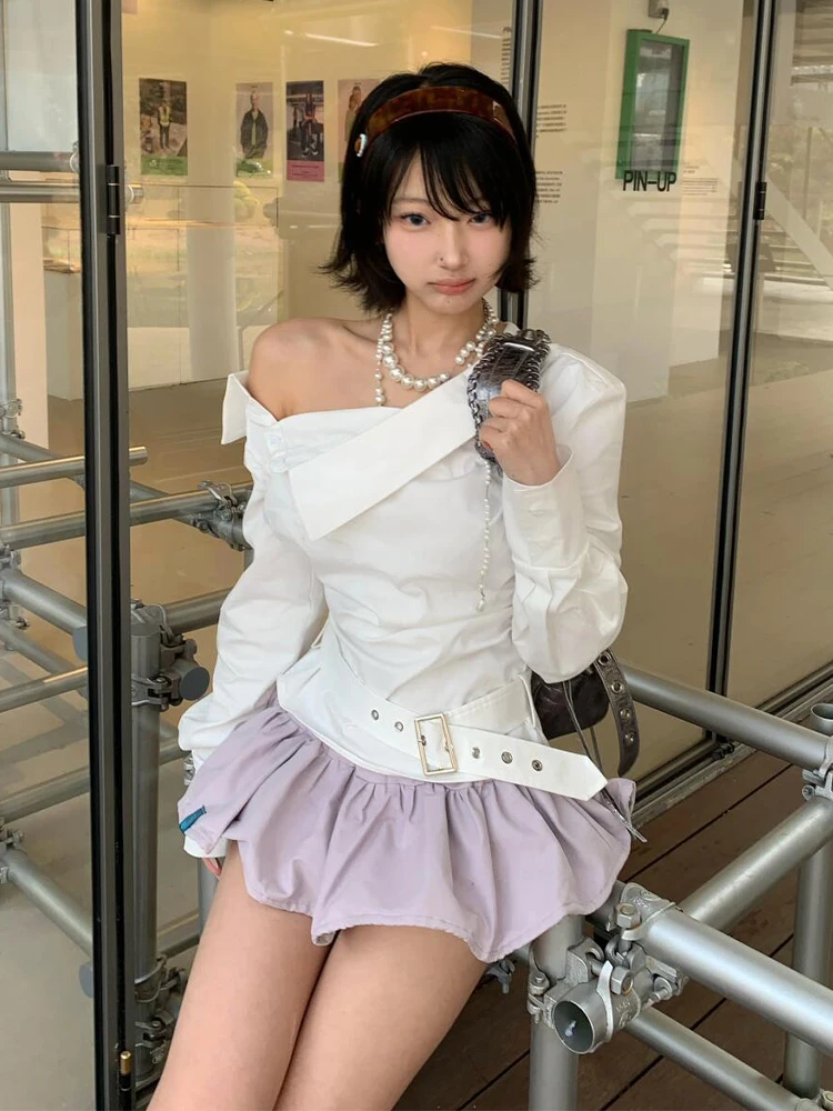 Millennial Trendy Girl Shoulder Bared Shirt Design Sense Pleated Color Dopamine Skirt Two Piece Set Long Sleeve
Millennial Trendy Girl Shoulder Bared Shirt Design Sense Pleated Color Dopamine Skirt Two Piece Set Long Sleeve