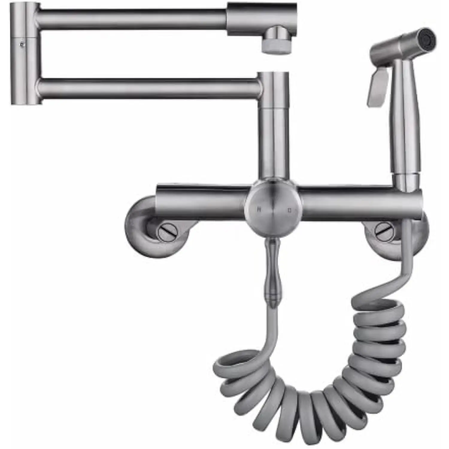 Wall Mount Kitchen Sink Faucet 4/6/8 Center, Folding Commercial Faucet, Pot Filler Faucet with Side Sprayer, Lead-Free
Wall Mount Kitchen Sink Faucet 4/6/8 Center, Folding Commercial Faucet, Pot Filler Faucet with Side Sprayer, Lead-Free