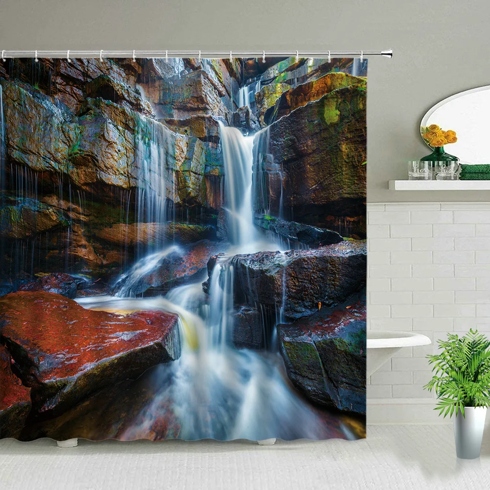 Plant Style Waterproof Shower Curtains Waterfall Forest Scenery Carpet In The Living Room Home Bathroom Curtain Decor Curtains
Plant Style Waterproof Shower Curtains Waterfall Forest Scenery Carpet In The Living Room Home Bathroom Curtain Decor Curtains