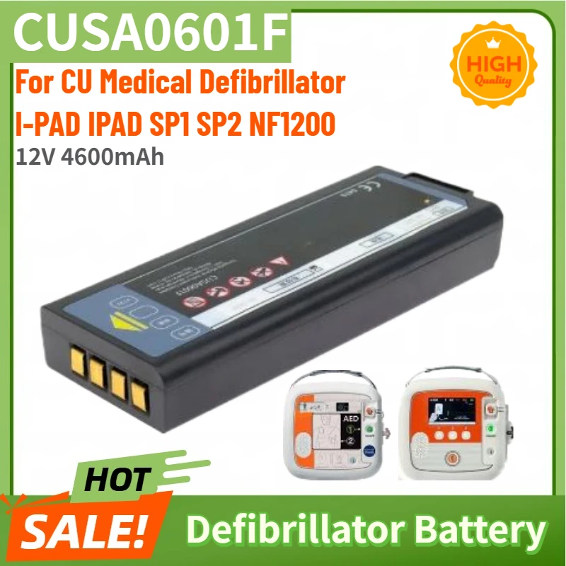 CUSA0601F High Quality Defibrillator Battery 12V 4600mAh for CU Medical Defibrillator I-PAD IPAD SP1 SP2 NF1200 Brand New
CUSA0601F High Quality Defibrillator Battery 12V 4600mAh for CU Medical Defibrillator I-PAD IPAD SP1 SP2 NF1200 Brand New