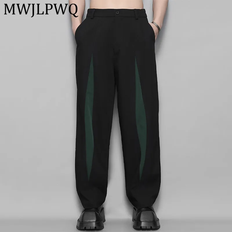 MWJLPWQ Loose Wide Leg Suit Pants Vertical Dark Shape Splice Button Waist Slant Pocket Pleated Trousers Mens Techwear New 16779
MWJLPWQ Loose Wide Leg Suit Pants Vertical Dark Shape Splice Button Waist Slant Pocket Pleated Trousers Mens Techwear New 16779