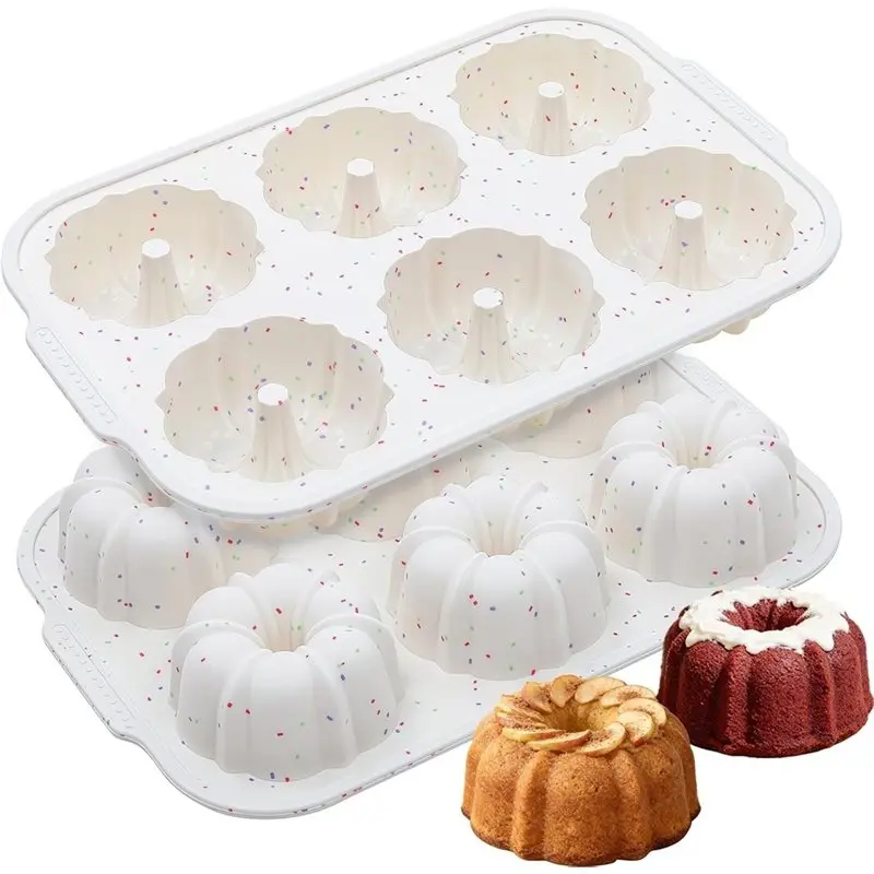 ABLK Jumbo Fluted Tube Pan With Metal Reinforced Frame, Silicone Nonstick Cake Molds 2Pcs For Chocoflan, Donuts, Cornbread
ABLK Jumbo Fluted Tube Pan With Metal Reinforced Frame, Silicone Nonstick Cake Molds 2Pcs For Chocoflan, Donuts, Cornbread