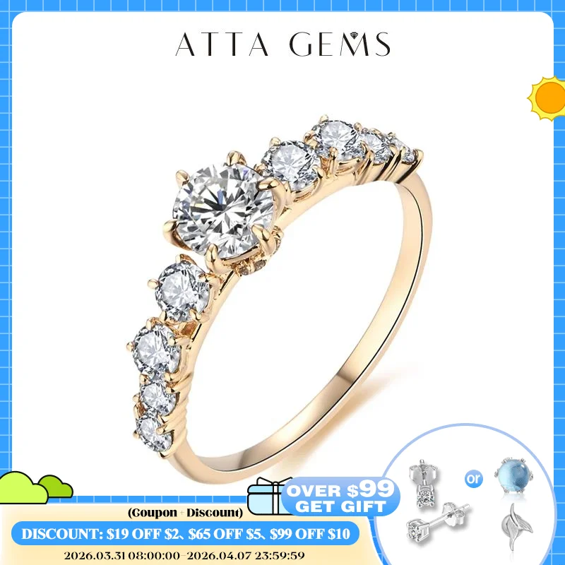 Attagems Soild 10K 14K Yellow Gold Round Cut 0.5 ct Moissanite Ring For Women Diamond Engagement Wedding Rings Jewelry for Gift
Attagems Soild 10K 14K Yellow Gold Round Cut 0.5 ct Moissanite Ring For Women Diamond Engagement Wedding Rings Jewelry for Gift