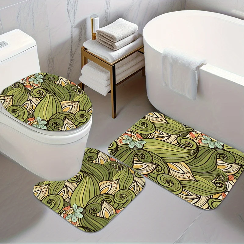 Green Swirl Floral 3pc Bath Set – Yellow & Blue Patterns, Plush Toilet Cover, U Mat & Floor Rug, Soft Non-Slip Decor
Green Swirl Floral 3pc Bath Set – Yellow & Blue Patterns, Plush Toilet Cover, U Mat & Floor Rug, Soft Non-Slip Decor