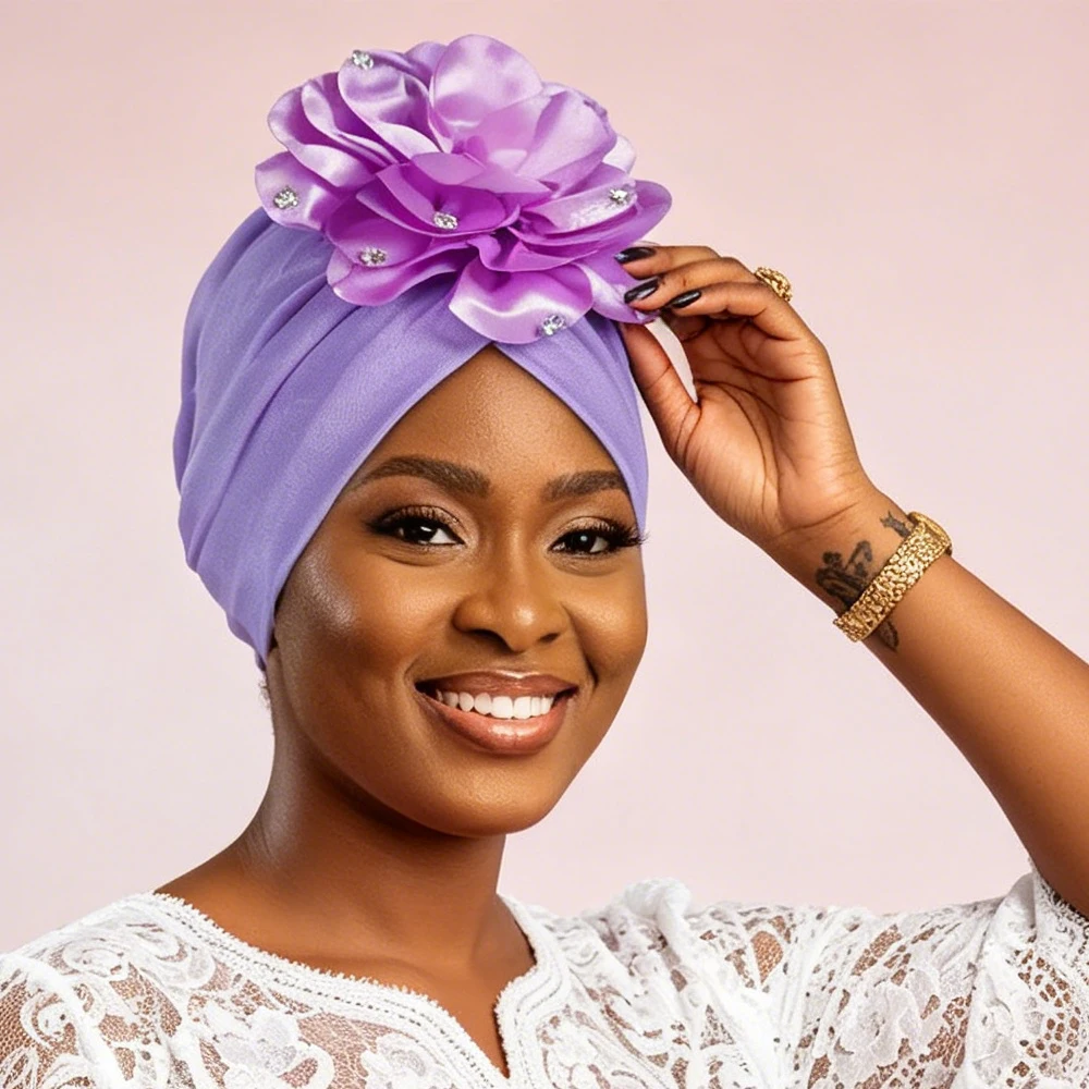 Big Flower Turban Rhinestone Bonnet Women Muslim Hijab Pleated Headscarf Beanies African Geles Head Wrap Hair Loss Chemo Cap Hat
Big Flower Turban Rhinestone Bonnet Women Muslim Hijab Pleated Headscarf Beanies African Geles Head Wrap Hair Loss Chemo Cap Hat