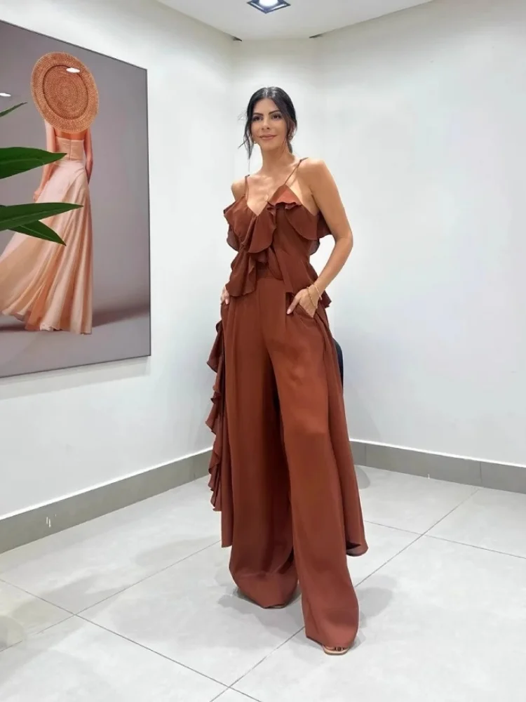 Three Sisters Summer New Fashion Casual Sexy Holiday Prom Pantsuits Solid Color Suspender Sleeveless Two Piece Outfits Woman
Three Sisters Summer New Fashion Casual Sexy Holiday Prom Pantsuits Solid Color Suspender Sleeveless Two Piece Outfits Woman