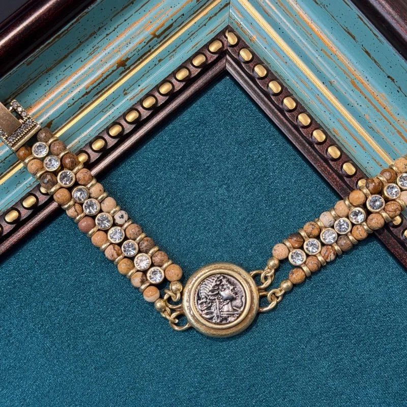 Vintage Head Ancient Coin Stones Bracelet Natural Summer Retro Accessories For Women Gold Plated 18k Jewelry 2026 New
Vintage Head Ancient Coin Stones Bracelet Natural Summer Retro Accessories For Women Gold Plated 18k Jewelry 2026 New