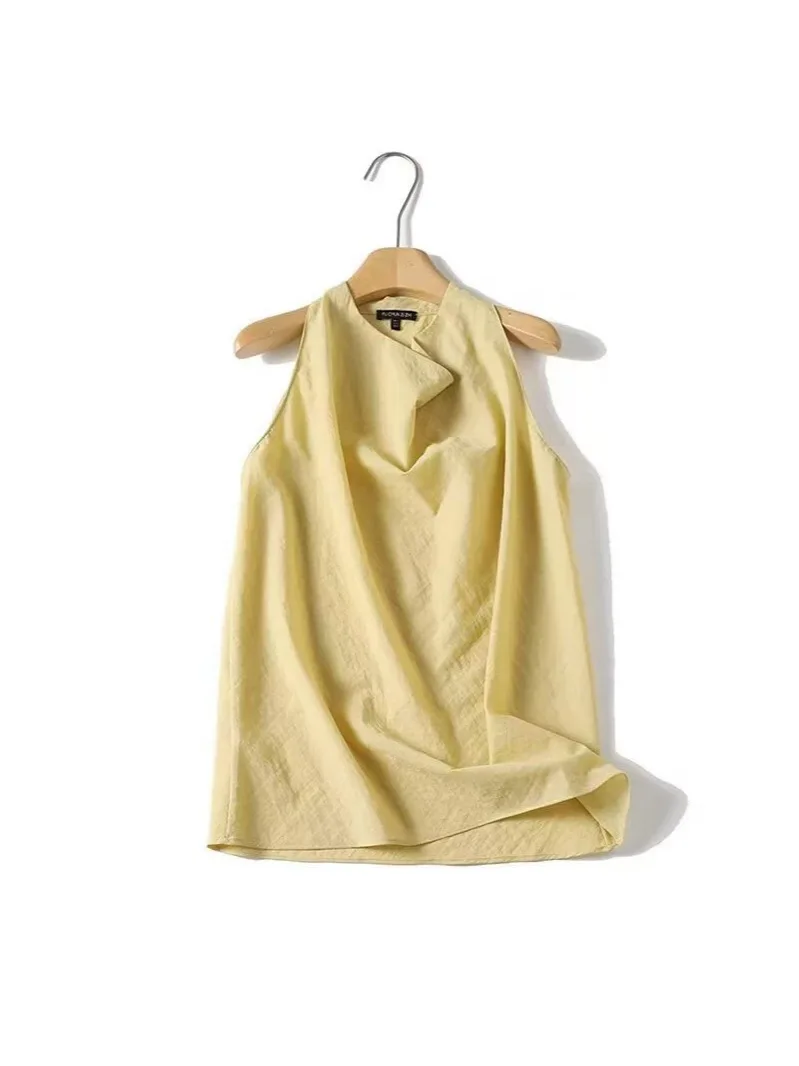 Dave&Di Summer New Product Women's Solid Color Casual Tank Top Swing Collar Top
Dave&Di Summer New Product Women's Solid Color Casual Tank Top Swing Collar Top