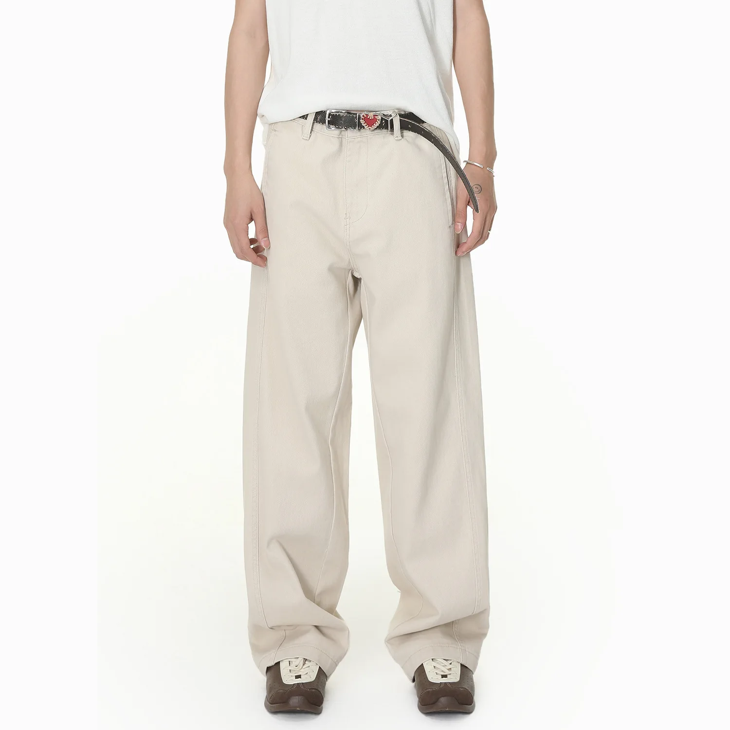 Korean Style Men's Khaki Apricot Solid Color Wide Leg Straight Cotton Casual Trendy Simple Basic Denim Trousers Male Jeans Pants
Korean Style Men's Khaki Apricot Solid Color Wide Leg Straight Cotton Casual Trendy Simple Basic Denim Trousers Male Jeans Pants