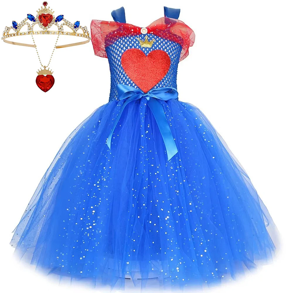 Sparkly Evie Descendants Long Tutu Dress for Girls Twinkle Red Heart Halloween Costumes Carnival Party Outfit with Crown
Sparkly Evie Descendants Long Tutu Dress for Girls Twinkle Red Heart Halloween Costumes Carnival Party Outfit with Crown