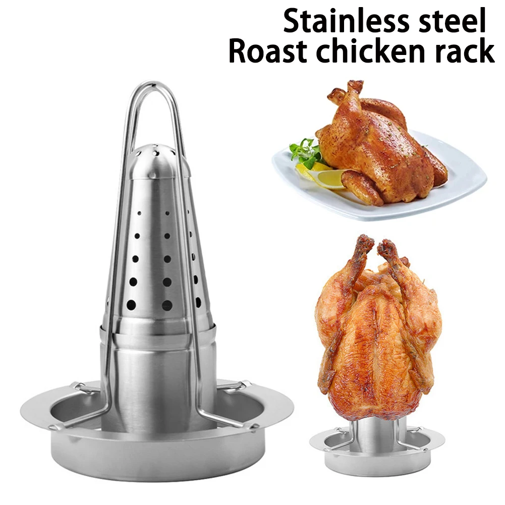Chicken Roaster Stand Stainless Steel Beer Can Vertical Chicken Holder with Drip Pan Upright Chicken Barbecue Rack for Grill
Chicken Roaster Stand Stainless Steel Beer Can Vertical Chicken Holder with Drip Pan Upright Chicken Barbecue Rack for Grill