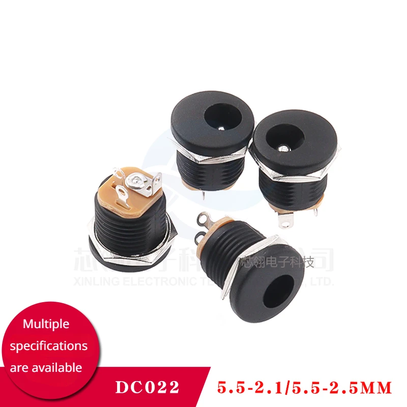 DC022 DC Power Socket DC5.5-2.1/2.5MM Charging Port Female Base with Threaded Opening 12MM
DC022 DC Power Socket DC5.5-2.1/2.5MM Charging Port Female Base with Threaded Opening 12MM