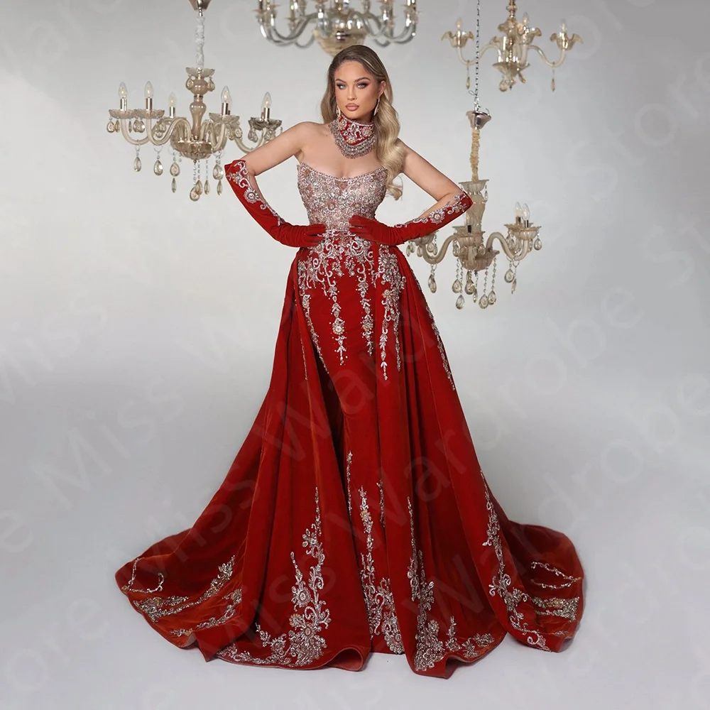 Charming 2024 Evening Dresses Mermaid Prom Party Gowns with Detachable Train Strapless Wedding Guest Dresses Lace Beaded On Sale
Charming 2024 Evening Dresses Mermaid Prom Party Gowns with Detachable Train Strapless Wedding Guest Dresses Lace Beaded On Sale