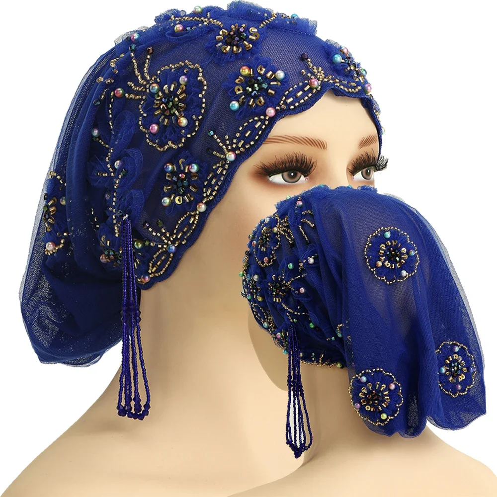 Роскошный женский хиджаб, кружевной тюрбан из бисера, мусульманский платок, шляпа, сетчатые шапочки, свадебная вечеринка, повязка на голову, кепка с кисточками, Turbante Mujer
Роскошный женский хиджаб, кружевной тюрбан из бисера, мусульманский платок, шляпа, сетчатые шапочки, свадебная вечеринка, повязка на голову, кепка с кисточками, Turbante Mujer