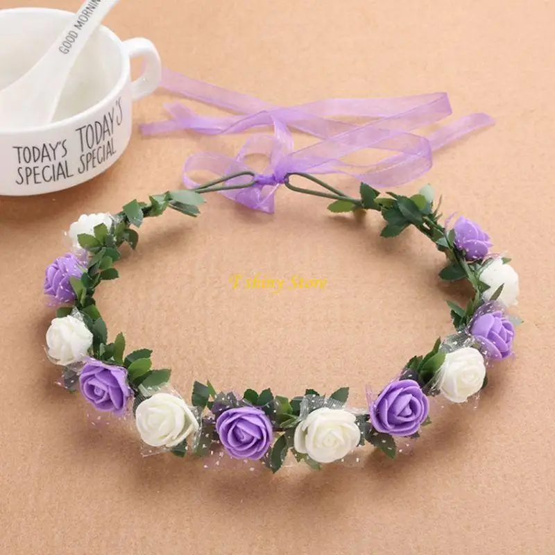 N58F Spring Bohemian Flower Crowns Beach Floral Garland Romantic Faux Rose Wedding Party Wreath Headpiece Photo Props
N58F Spring Bohemian Flower Crowns Beach Floral Garland Romantic Faux Rose Wedding Party Wreath Headpiece Photo Props