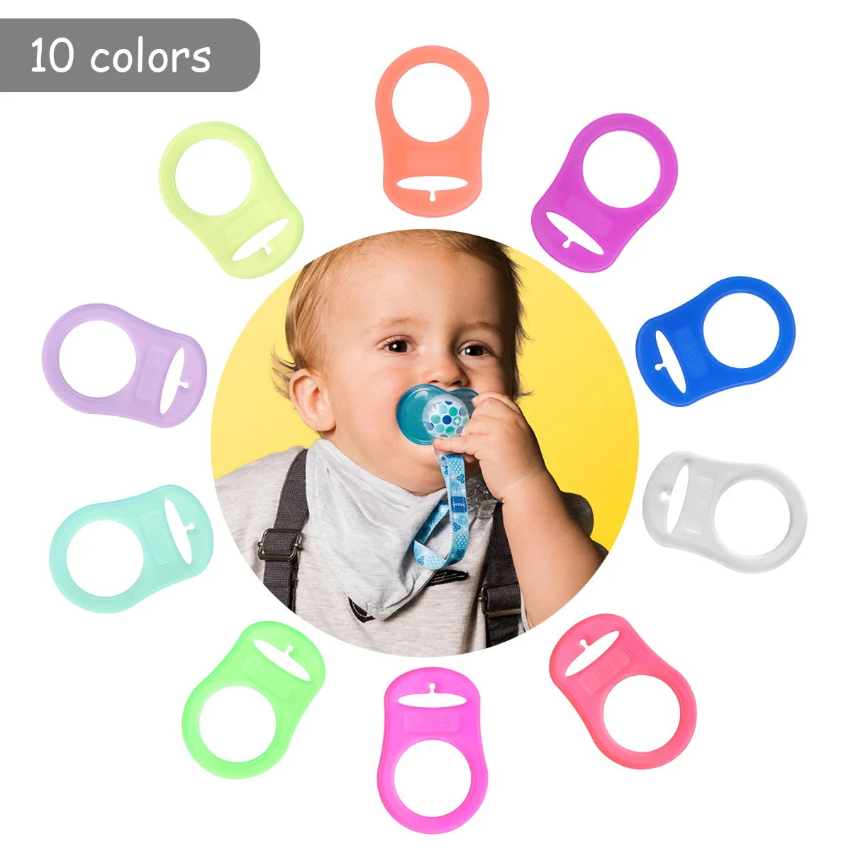 10Pcs Baby Pacifier Clip Holder Set Durable Food Grade Silicone Material 10 Colors Adapter Silicone Pacifier Clip
10Pcs Baby Pacifier Clip Holder Set Durable Food Grade Silicone Material 10 Colors Adapter Silicone Pacifier Clip
