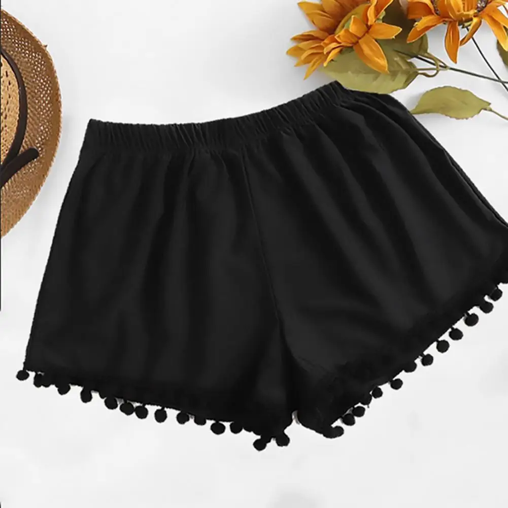Jogging Shorts Summer Casual Shorts Stylish Women's Beach Shorts with Plush Ball Decor High Elastic Waist Quick Dry for Summer
Jogging Shorts Summer Casual Shorts Stylish Women's Beach Shorts with Plush Ball Decor High Elastic Waist Quick Dry for Summer