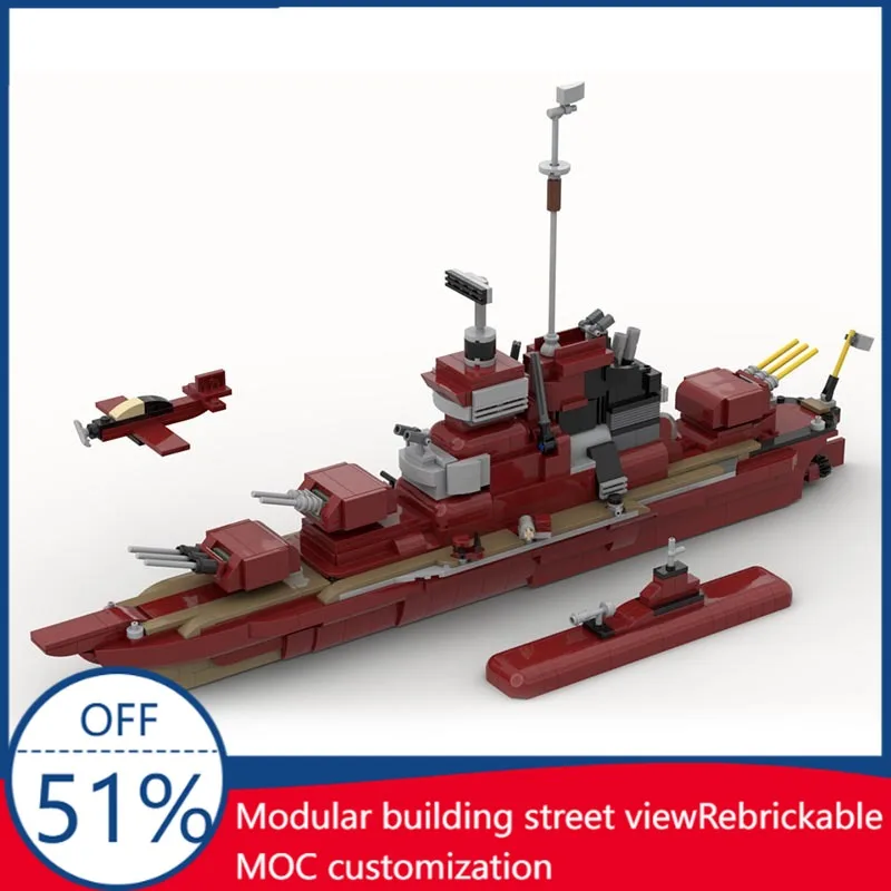 977 PCS Battleship with Plane and Submarine Military Warship MOC Model Building Blocks DIY Assembly Educational Christmas Gifts
977 PCS Battleship with Plane and Submarine Military Warship MOC Model Building Blocks DIY Assembly Educational Christmas Gifts