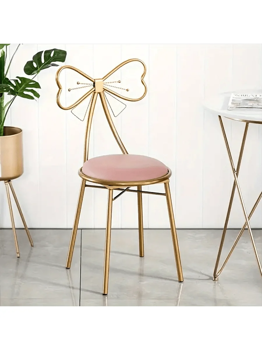 Makeup Vanity Girl Chairs Stool for Bedroom with Bow Knot Backrest,Side Table Seat Dressing Chair with Golden Metal Leg
Makeup Vanity Girl Chairs Stool for Bedroom with Bow Knot Backrest,Side Table Seat Dressing Chair with Golden Metal Leg