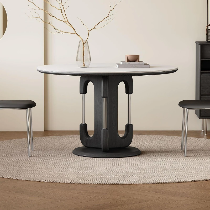 Solid wood dining table round table turntable retractable household round modern French simple small apartment retro style
Solid wood dining table round table turntable retractable household round modern French simple small apartment retro style