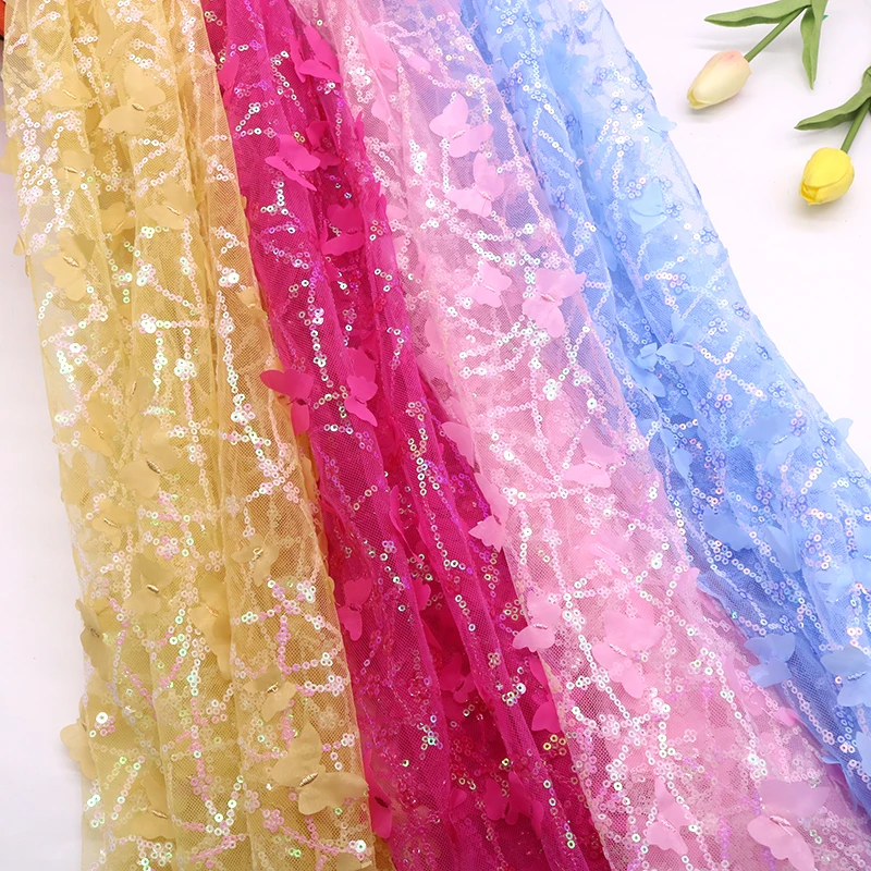 3D Three-Dimensional Sequin Butterfly Embroidery Mesh Background Decoration Fashion Stage Clothing Fabric
3D Three-Dimensional Sequin Butterfly Embroidery Mesh Background Decoration Fashion Stage Clothing Fabric