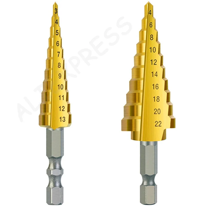 NewThree-piece Straight Groove Titanium-plated Hexagonal Shank Step Drill Set High-speed Steel Pagoda Drill Reaming Drill Bit
NewThree-piece Straight Groove Titanium-plated Hexagonal Shank Step Drill Set High-speed Steel Pagoda Drill Reaming Drill Bit
