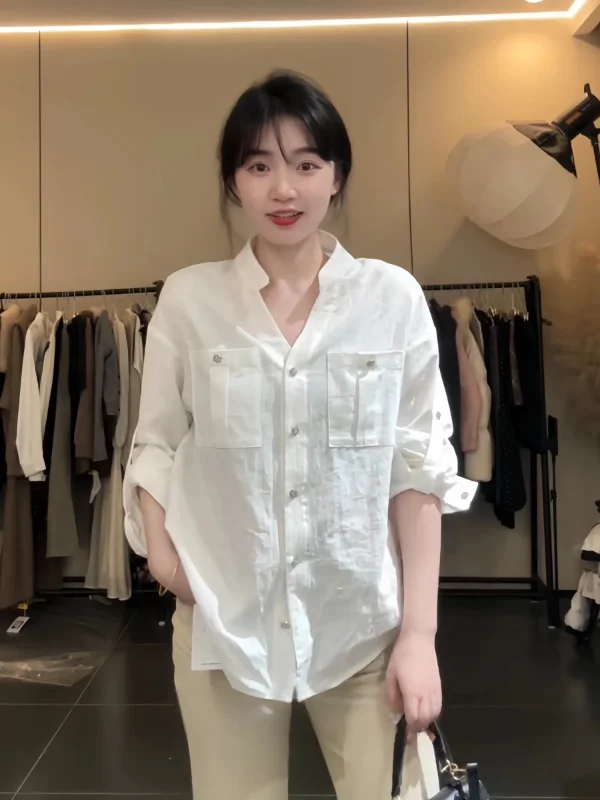 Elegant Casual White Long Sleeve Shirt Women's Loose Slimming High-End Feel Spring Commute Style Polyester Fiber Breathable
Elegant Casual White Long Sleeve Shirt Women's Loose Slimming High-End Feel Spring Commute Style Polyester Fiber Breathable