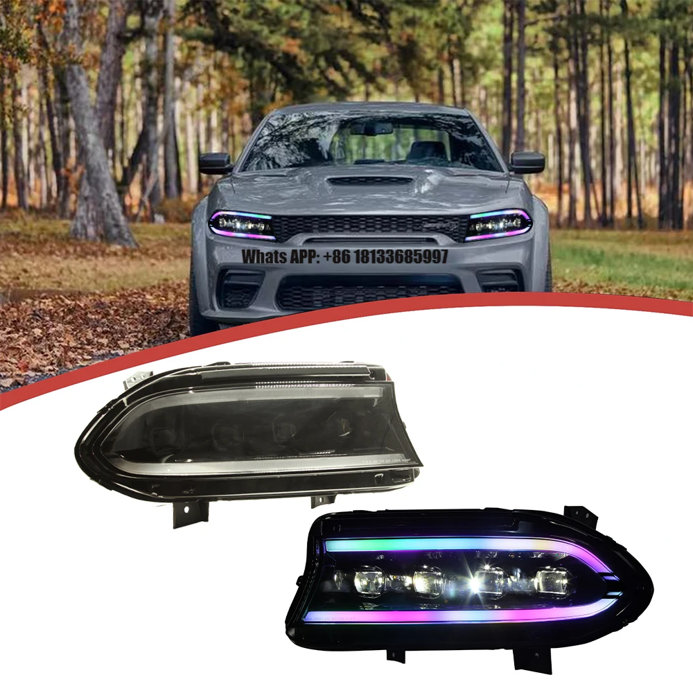 Модифицированные светодиодные фары RGB в сборе для Dodge Charger 2015-2021 7-го поколения, подходят для Ближнего Востока
Модифицированные светодиодные фары RGB в сборе для Dodge Charger 2015-2021 7-го поколения, подходят для Ближнего Востока