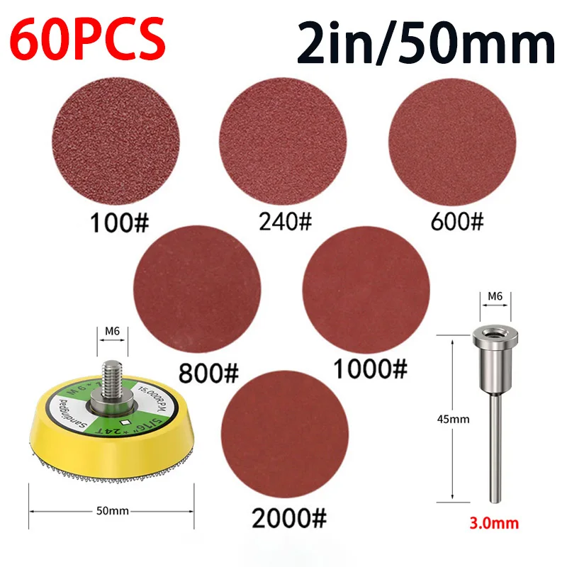 60Pcs 1/2Inch 25/50mm Sanding Discs Pads Set 100-2000 Abrasive Polishing Pad Kit For Dremel Rotary Tool Sandpapers Accessories
60Pcs 1/2Inch 25/50mm Sanding Discs Pads Set 100-2000 Abrasive Polishing Pad Kit For Dremel Rotary Tool Sandpapers Accessories